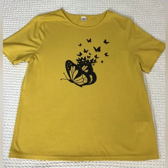 Gap Kids Girls Denim Shorts and Shein Butterfly Top Size 12-13Y - Picture 6 of 11